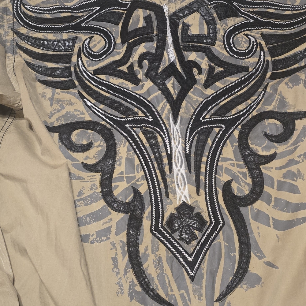 Roar Khaki Shirt with Black Collar Details